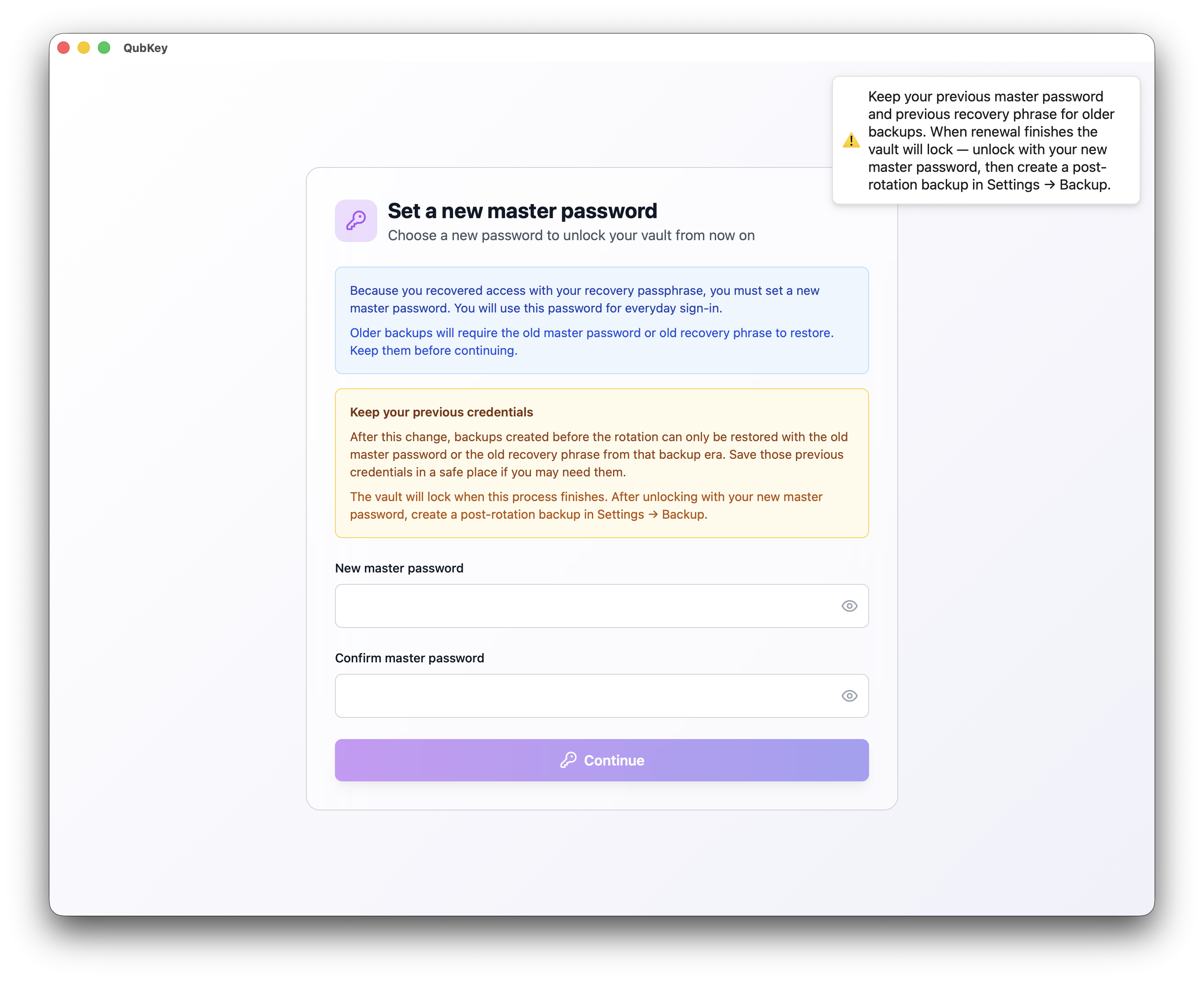 New master password