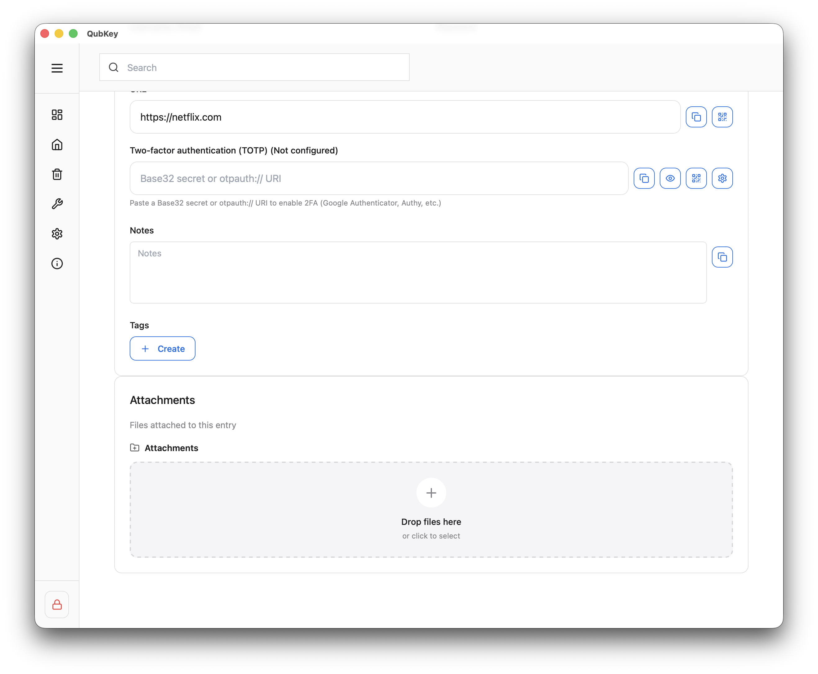Drag and drop file