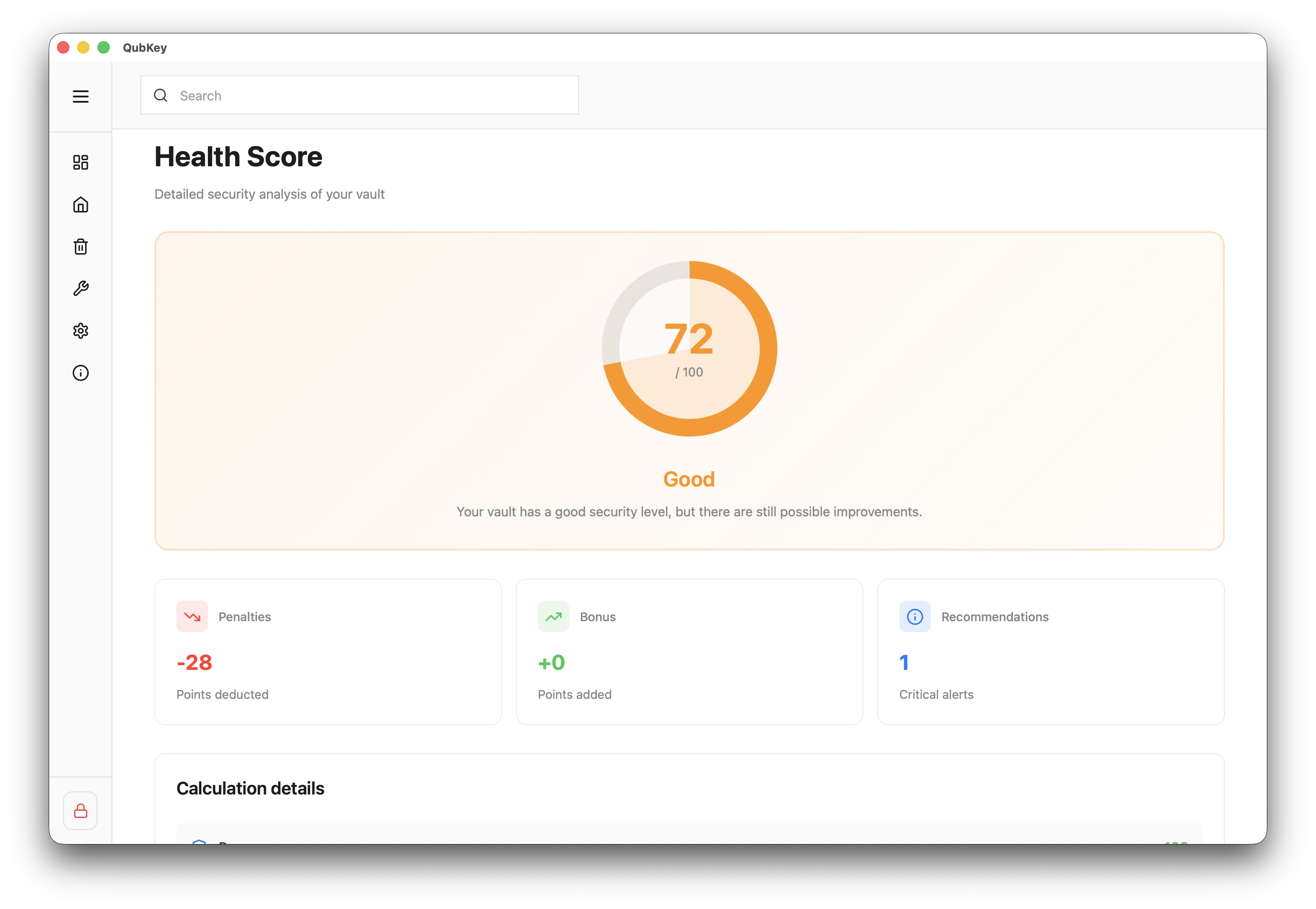 Health score page