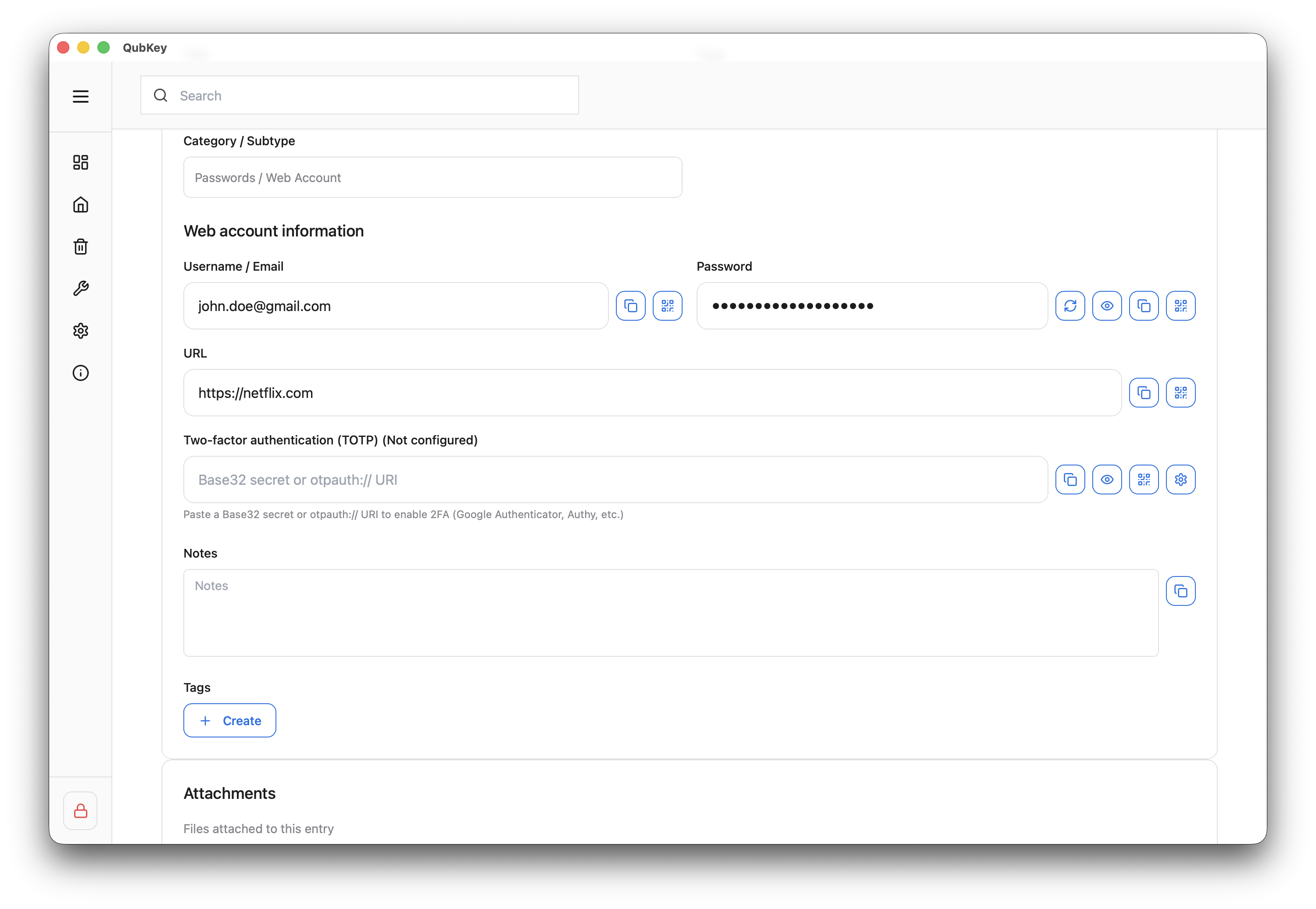 Password entry form