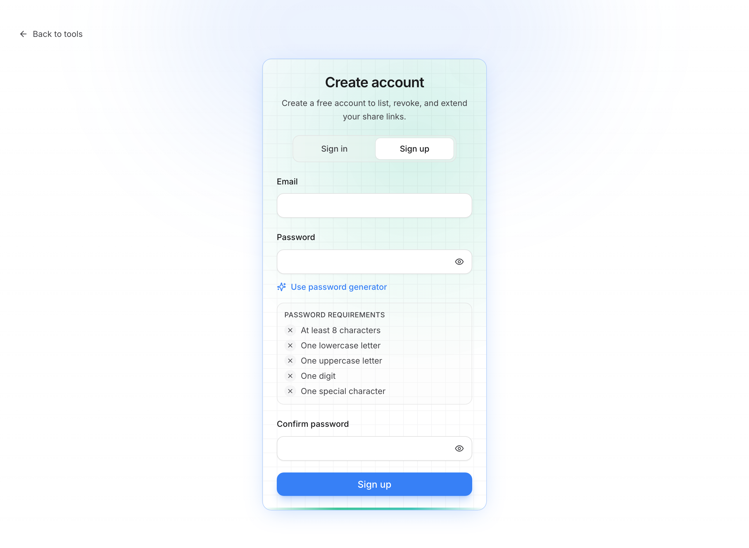 Create account