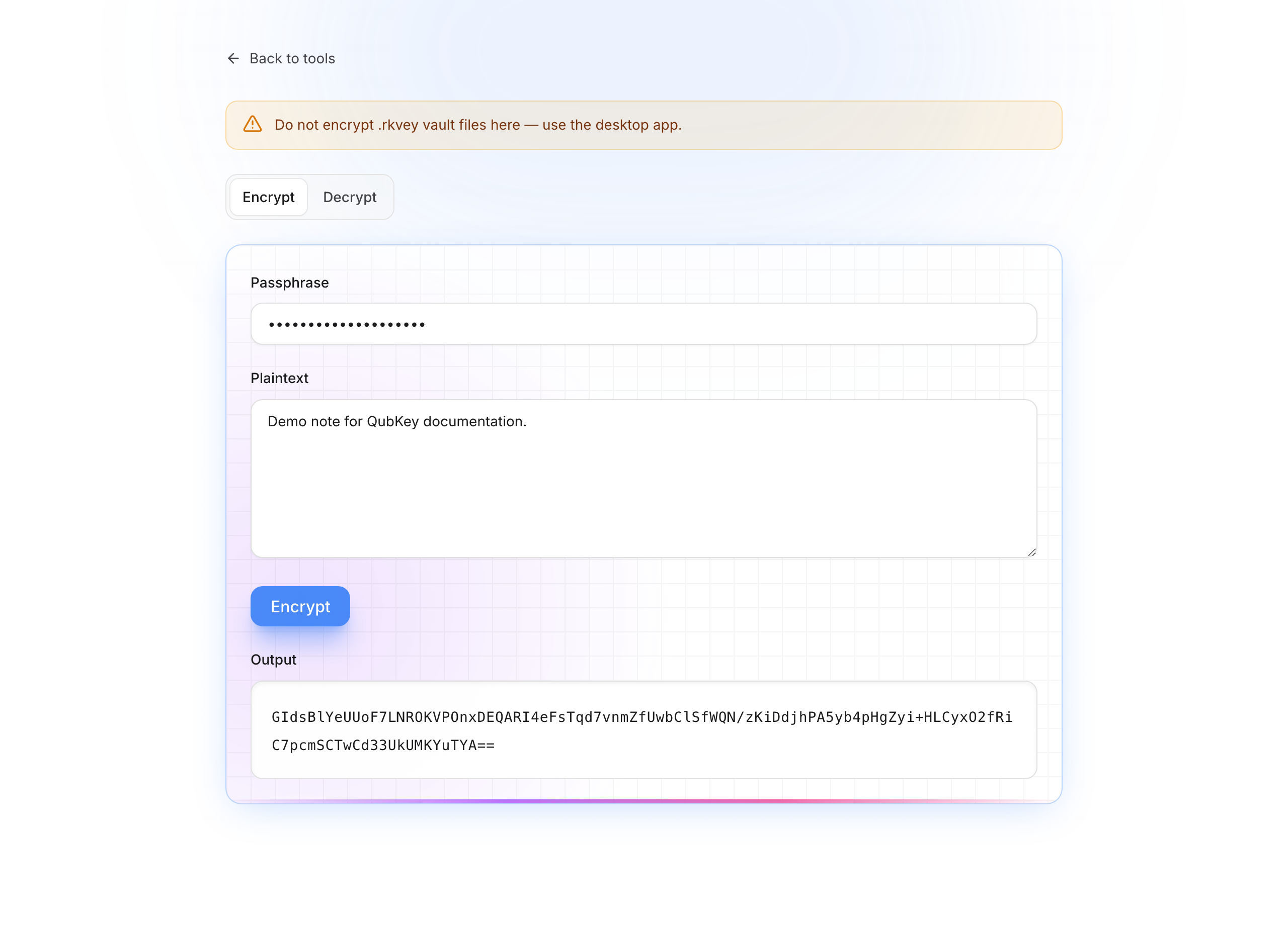 Result after encryption
