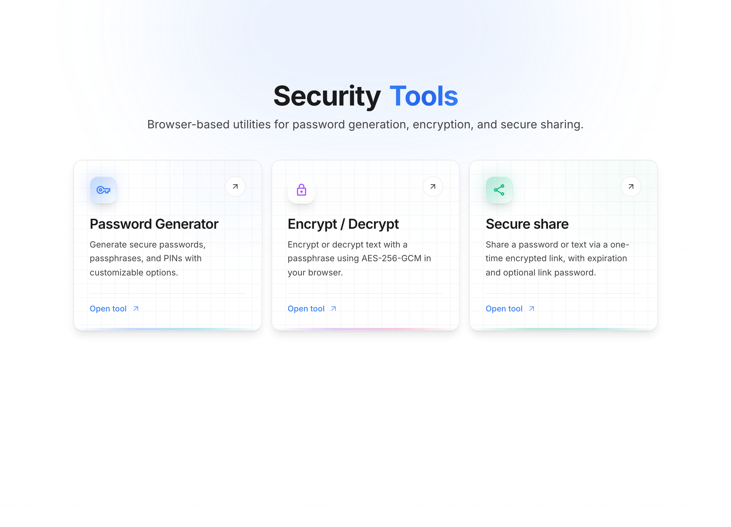 Web tools hub