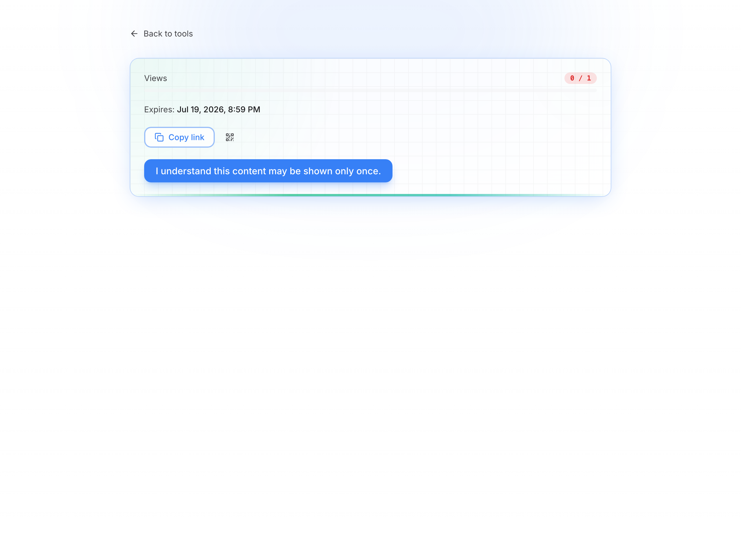Recipient page — before reveal